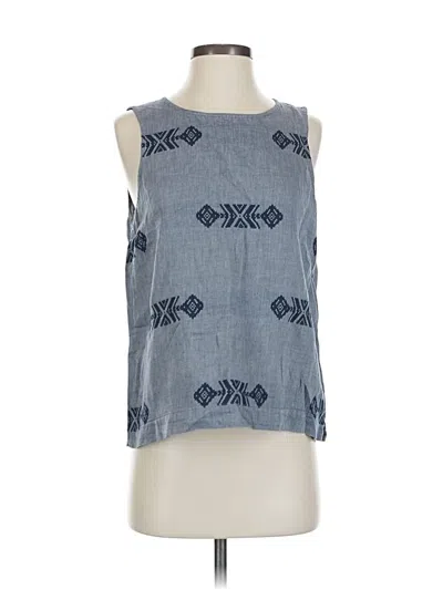 Pre-owned Eileen Fisher Sleeveless Blouse In Blue