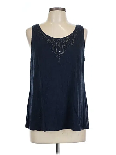 Pre-owned Eileen Fisher Sleeveless Blouse In Blue