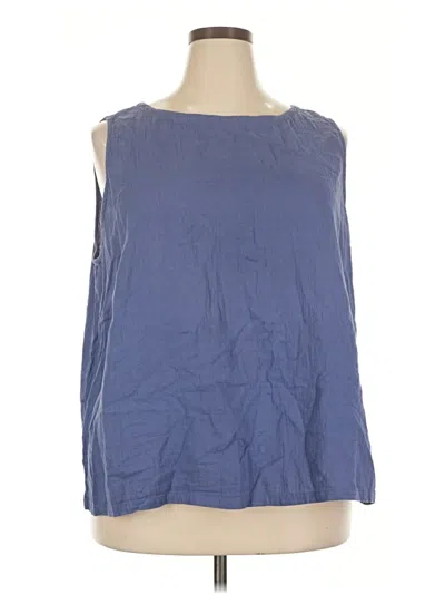 Pre-owned Eileen Fisher Sleeveless Blouse In Blue