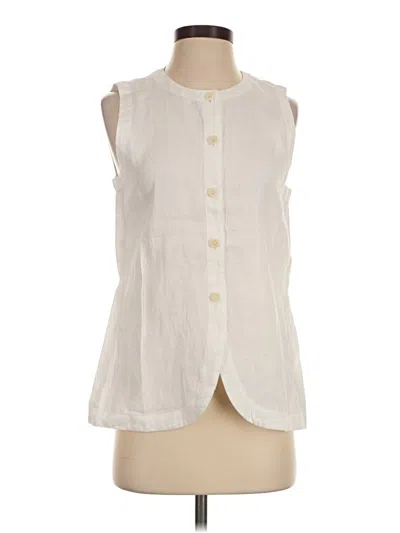 Pre-owned Eileen Fisher Sleeveless Blouse In Ivory