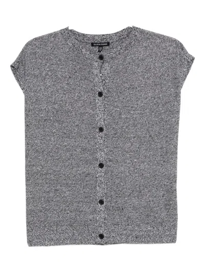 Eileen Fisher Sleeveless Cardigan In Gray