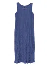 Eileen Fisher Pleated Silk Dress In Bluette In Purple