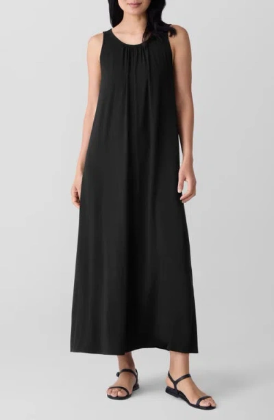 Eileen Fisher Sleeveless Jersey Maxi Dress In Black