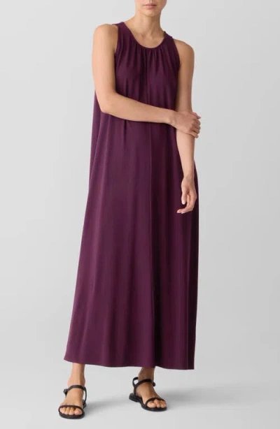 Eileen Fisher Sleeveless Jersey Maxi Dress In Purple