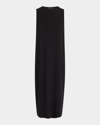 EILEEN FISHER SLEEVELESS JERSEY MIDI SHIFT DRESS