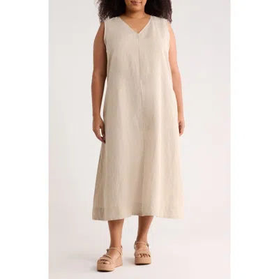 Eileen Fisher Sleeveless Linen Dress In Neutral