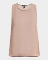 Eileen Fisher Sleeveless Organic Cotton Cord Sweater In Cocoa