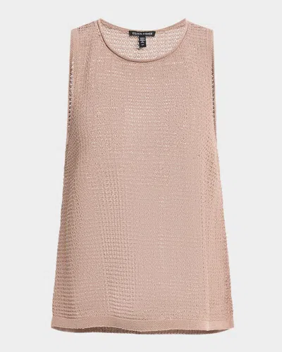 Eileen Fisher Sleeveless Organic Cotton Cord Sweater In Cocoa