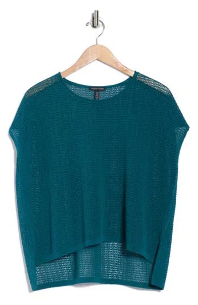Eileen Fisher Sleeveless Organic Cotton Knit Sweater In Green