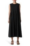 Eileen Fisher Sleeveless Organic Cotton Midi Dress