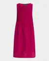 Eileen Fisher Sleeveless Pintuck Silk Midi Dress