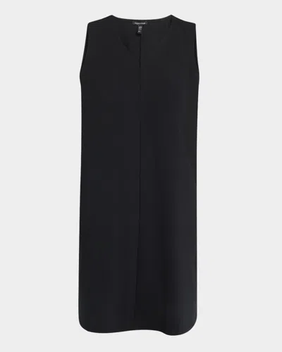 Eileen Fisher Sleeveless Ponte Shift Dress In Black