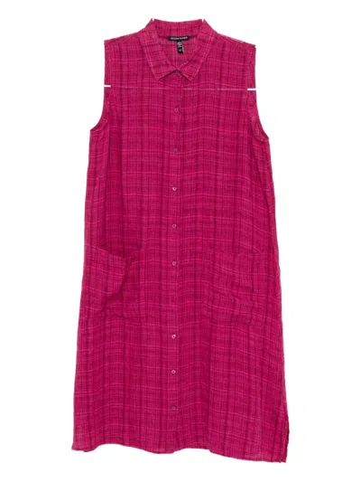 Eileen Fisher Sleeveless Shirt Dress In Purple