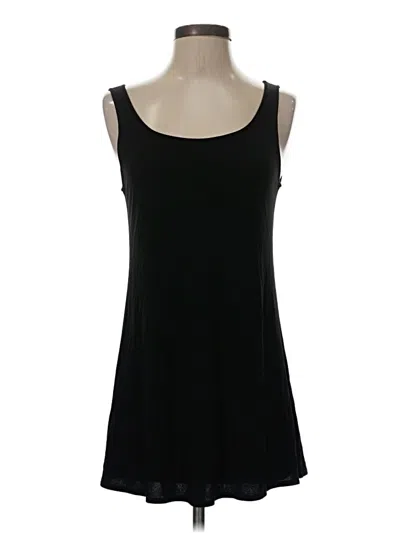 Pre-owned Eileen Fisher Sleeveless Silk Top Black Strapless Neckline Tops