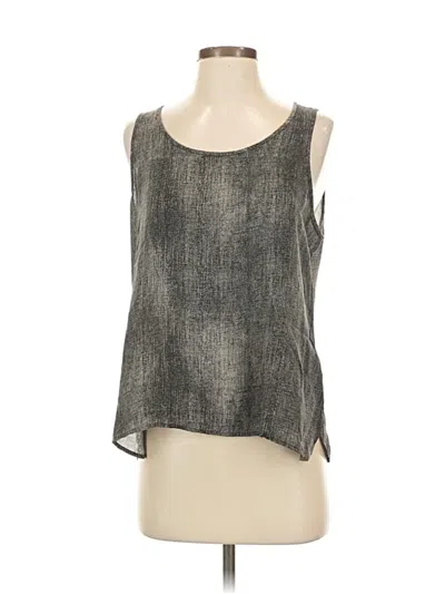 Pre-owned Eileen Fisher Sleeveless Silk Top Gray Square Neckline Tops