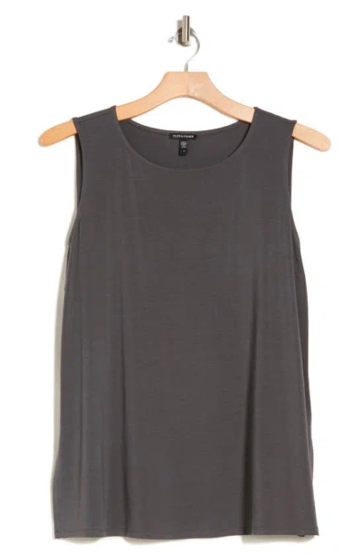 Eileen Fisher Sleeveless Silk Tunic In Gray