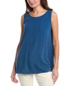 Eileen Fisher Sleeveless Silk Tunic Tank In Blue