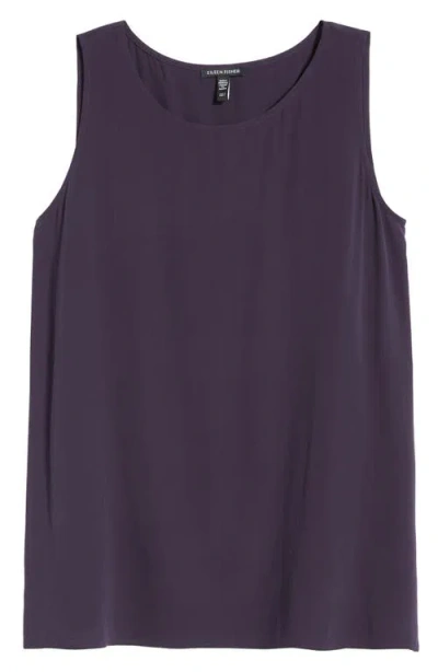 Eileen Fisher Sleeveless Silk Tunic Top In Purple