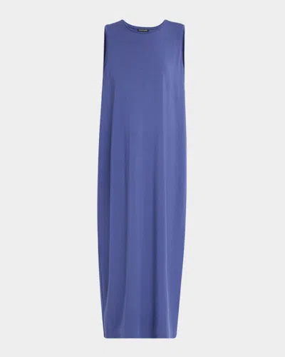 EILEEN FISHER SLEEVELESS STRETCH JERSEY KNIT MIDI DRESS