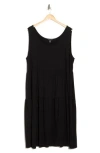 Eileen Fisher Sleeveless Tiered Dress In Black