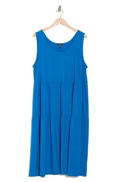 Eileen Fisher Sleeveless Tiered Dress In Blue