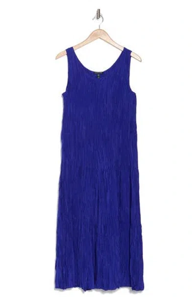 Eileen Fisher Sleeveless Tiered Silk Maxi Dress In Blue Violet