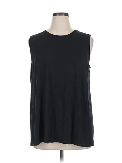 Pre-owned Eileen Fisher Sleeveless Top Black Crew Neck Tops