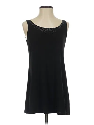 Pre-owned Eileen Fisher Sleeveless Top Black Scoop Neck Tops