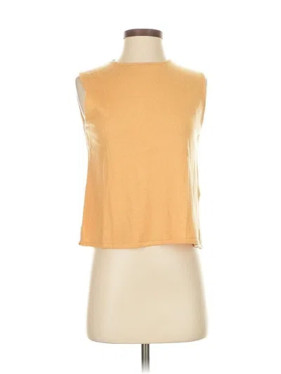 Pre-owned Eileen Fisher Sleeveless Top Yellow Halter Neckline Tops