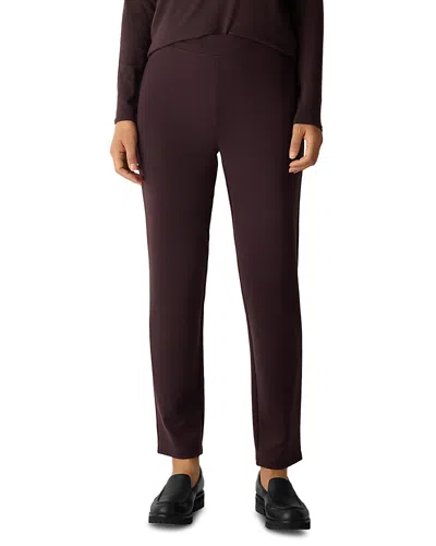 Eileen Fisher Slim Ankle Pants In Burgundy
