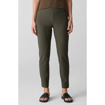 Eileen Fisher Slim Ankle Pants In Green