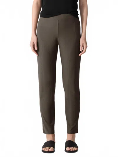 Eileen Fisher Slim Ankle Pants In Wren In Brown