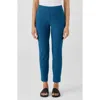 Eileen Fisher Slim Ankle Stretch Crepe Pants In Atlantis