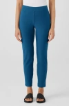 Eileen Fisher Slim Ankle Stretch Crepe Pants In Atlantis