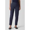Eileen Fisher Slim Ankle Stretch Crepe Pants In Ink