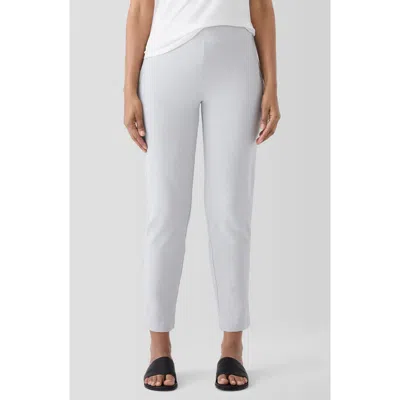 Eileen Fisher Slim Ankle Stretch Crepe Pants In Nimbus