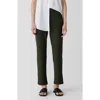 Eileen Fisher Slim Ankle Stretch Crepe Pants In Seaweed