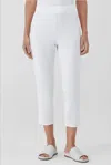 Eileen Fisher High Waist Slim Crop Pants In White