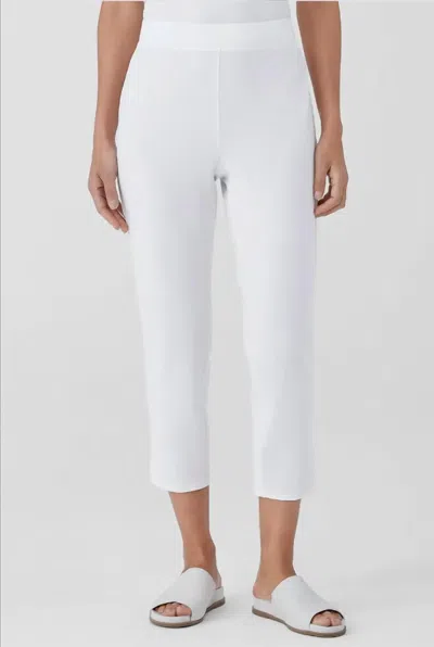 Eileen Fisher High Waist Slim Crop Pants In White