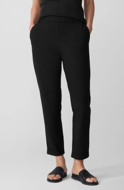 Eileen Fisher Slim Cuff Ankle Pants In Black