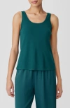 EILEEN FISHER SLIM FIT SCOOP NECK SILK TANK