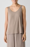 Eileen Fisher Scoop-neck Stretch Silk Jersey Tank In Cocoa