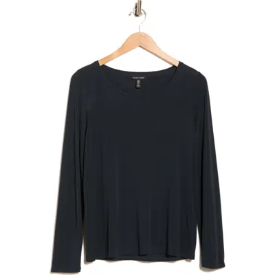 Eileen Fisher Slim Fit Silk Sweater In Black