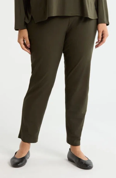 Eileen Fisher Slim Knit Ankle Pants In Gray