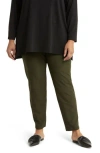 Eileen Fisher Slim Knit Ankle Pants In Woodland