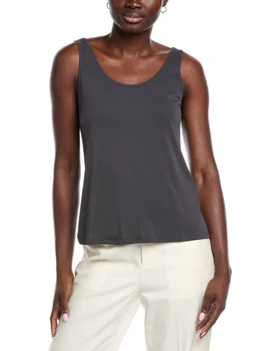 Eileen Fisher Slim Silk Tank In Blue