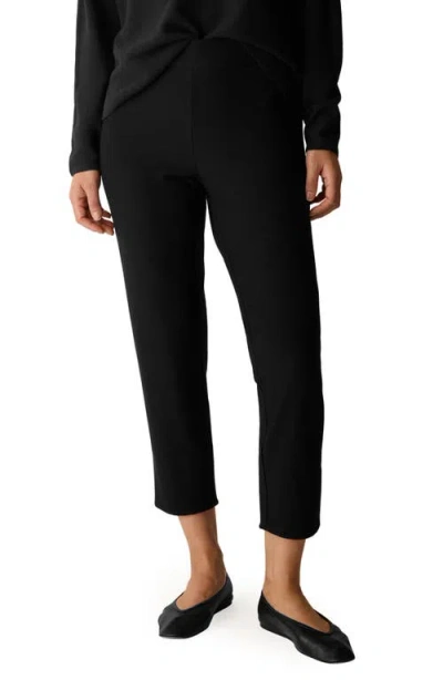 Eileen Fisher Slit Back Slim Crop Pants In Black