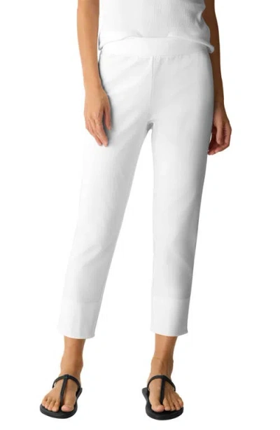Eileen Fisher Slit Back Slim Crop Pants In White