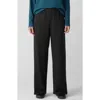 Eileen Fisher Cozy Brushed Terry Hug Straight Pant In Black