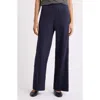 Eileen Fisher Cozy Brushed Terry Straight Pants In Blue